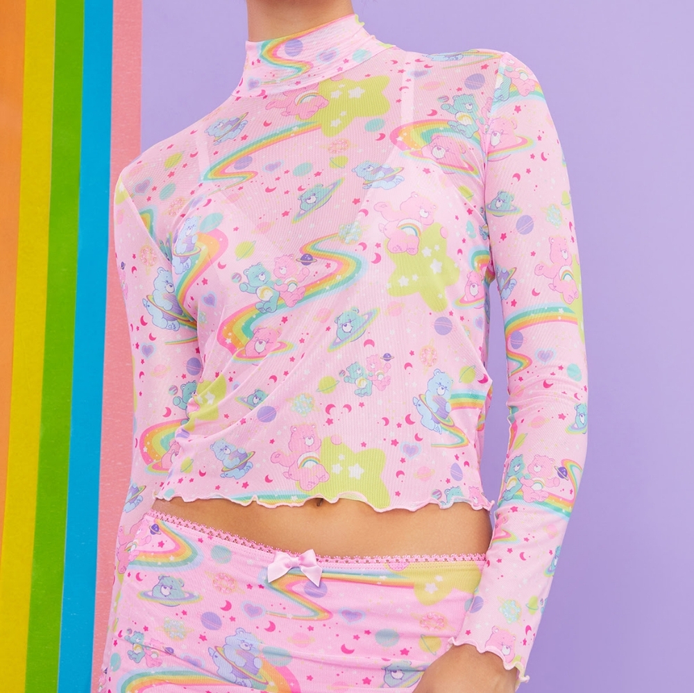 Care bears licensed mesh long sleeve top